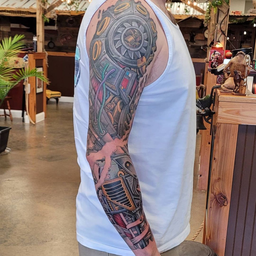 Mechanical Sleeve Tattoo