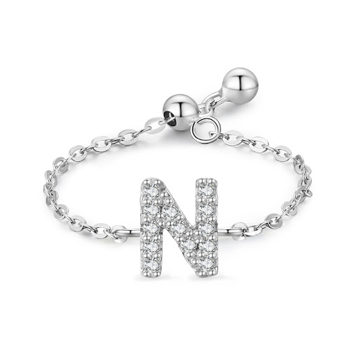 Title 14, Letter Chain Ring Female Fashion Niche Design L...