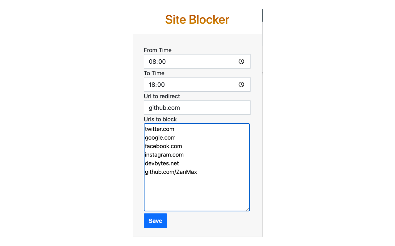 Sites Blocker Extension Preview image 1