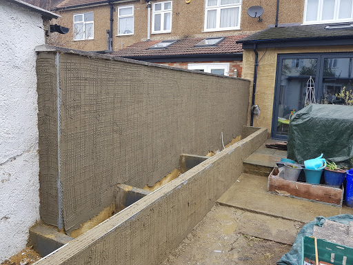 External rendering of garden walls.