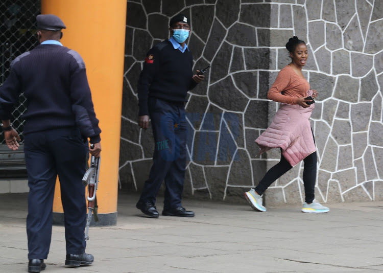 Mlango Kubwa MCA Patricia Mutheu runs away from police.