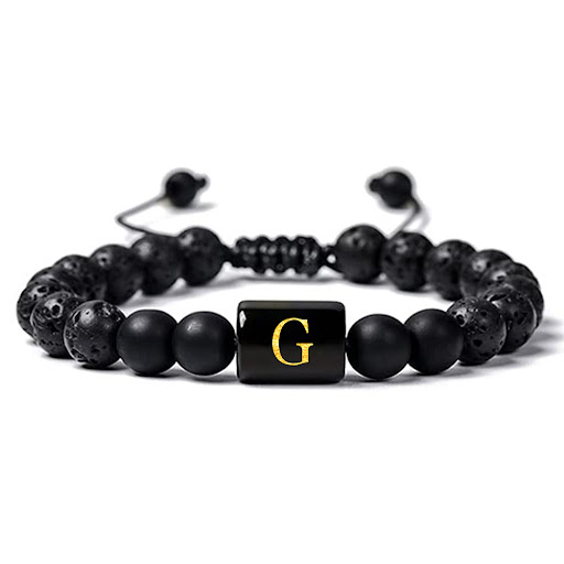 Title 12, A-Z Volcanic Rock Essential Oil Bracelet 26 Let...