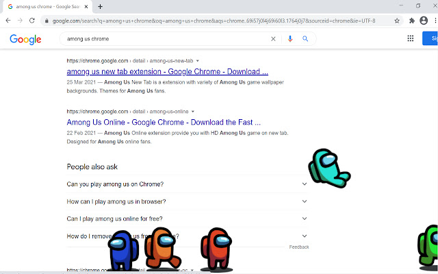 Among Us Shimeji For Google Chrome™