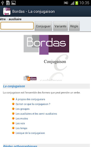 BORDAS - La Conjugaison