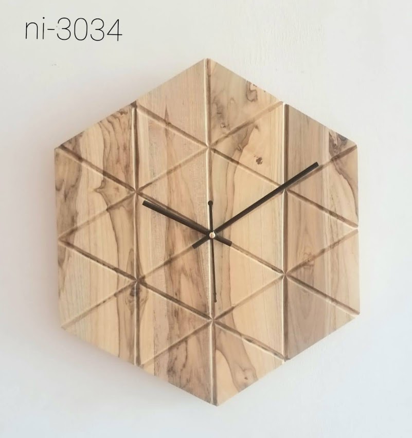 Handcarved Wooden Clock made by Artisan