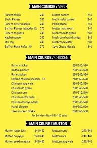 Saffron Flavors menu 2