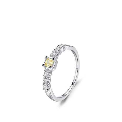 Title 7, S925 Sterling Silver Sweet Small Sugar Cube Rin...