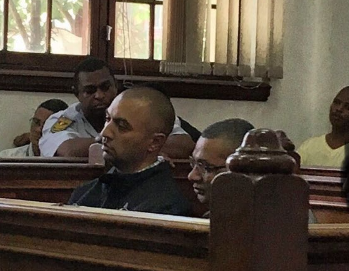 Nafiz Modack, Colin Booysen, Ashley Fields (obscured), Jacques Cronje and Carl Lakay in the dock at Cape Town Magistrate's Court. File photo.