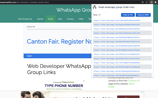 Grab WhatsApp groups links