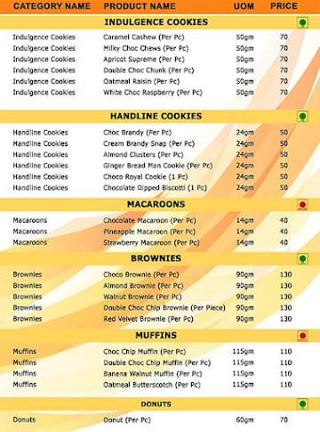 Cookie Man menu 