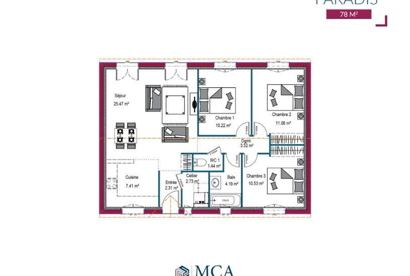  Vente Terrain + Maison - Terrain : 720m² - Maison : 101m² à Vayres (33870) 