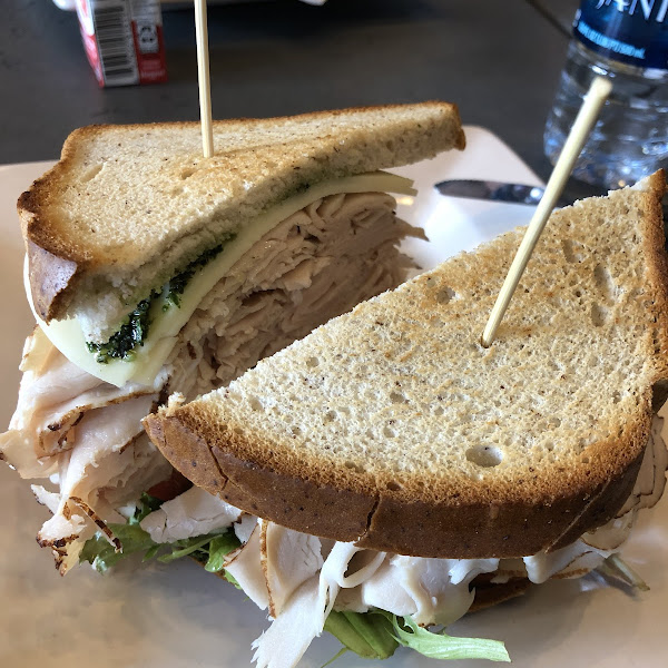 Turkey pesto on GF bread