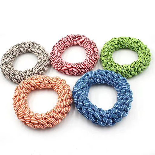 Title 13, Cotton string molar braided ring knot toy for d...