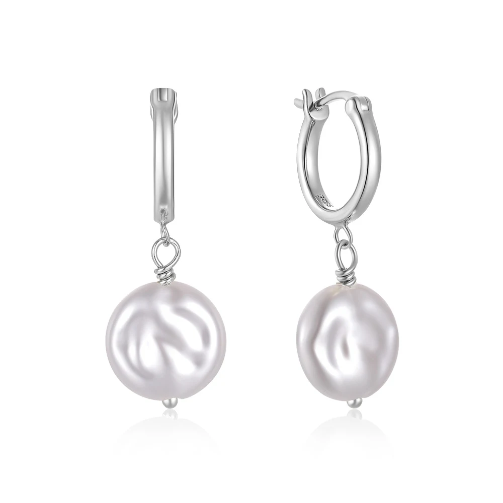 Title 12, Boucles doreilles en perles baroques en argent...