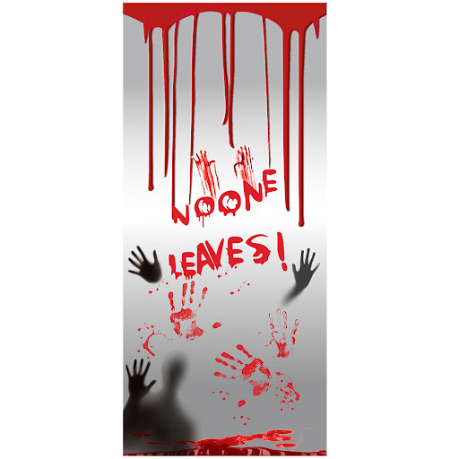 Title 5, New Halloween Blood Handprint Door Sticker Ghos...