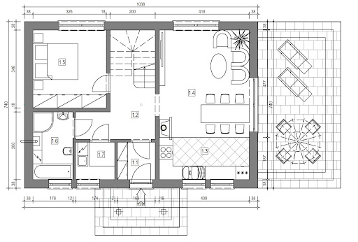 Domek Lipowy 020 ET - Rzut parteru