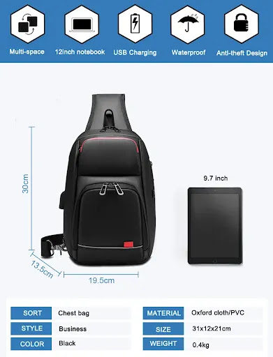 Title 2, Mens Shoulder Bag Stylish and functional, perf...