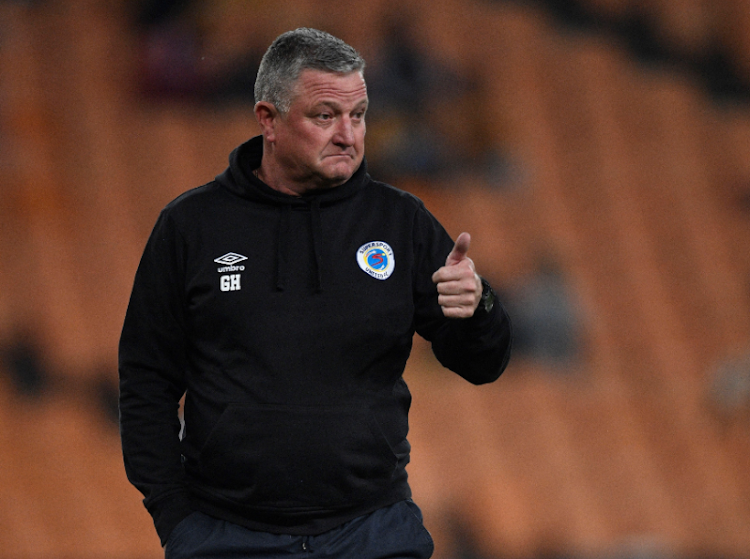 SuperSport United coach Gavin Hunt during their DStv Premiership match against Kaizer Chiefs at FNB Stadium on September 17 2022.