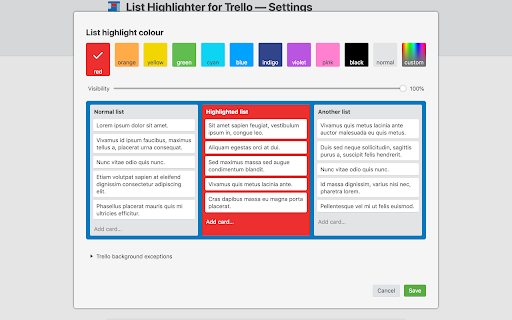 List Highlighter for Trello