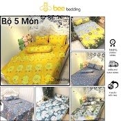 Bộ Chăn Ga Gối 5 Món Mùa Hè Cotton Poly Bee Bedding [Chăn Trần Bông] - Ga Drap 1M6, 1M8 X2M, Ra Nệm Giường Đệm Mền Chần