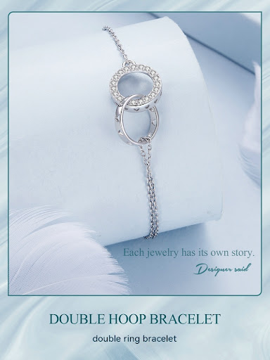 Title 5, Simple Classic Double Ring Bracelet, Everyday E...