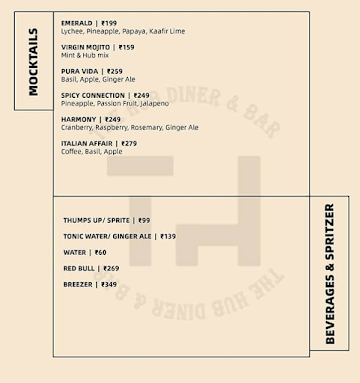 The Hub menu 