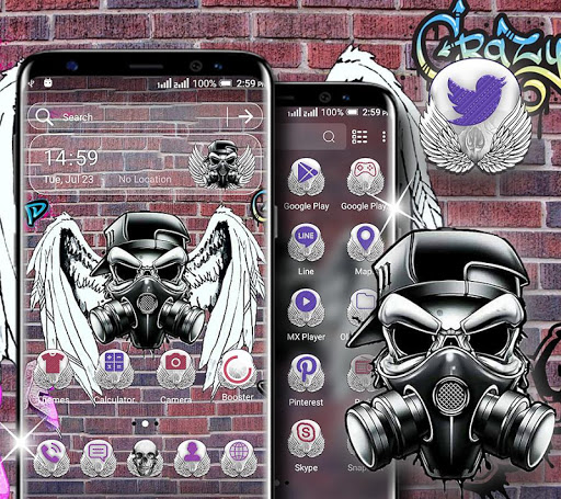 Screenshot Skull Graffiti Launcher Theme