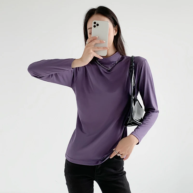 Title 1, Womens Long Sleeve Tops with Modal Underlay Ex...