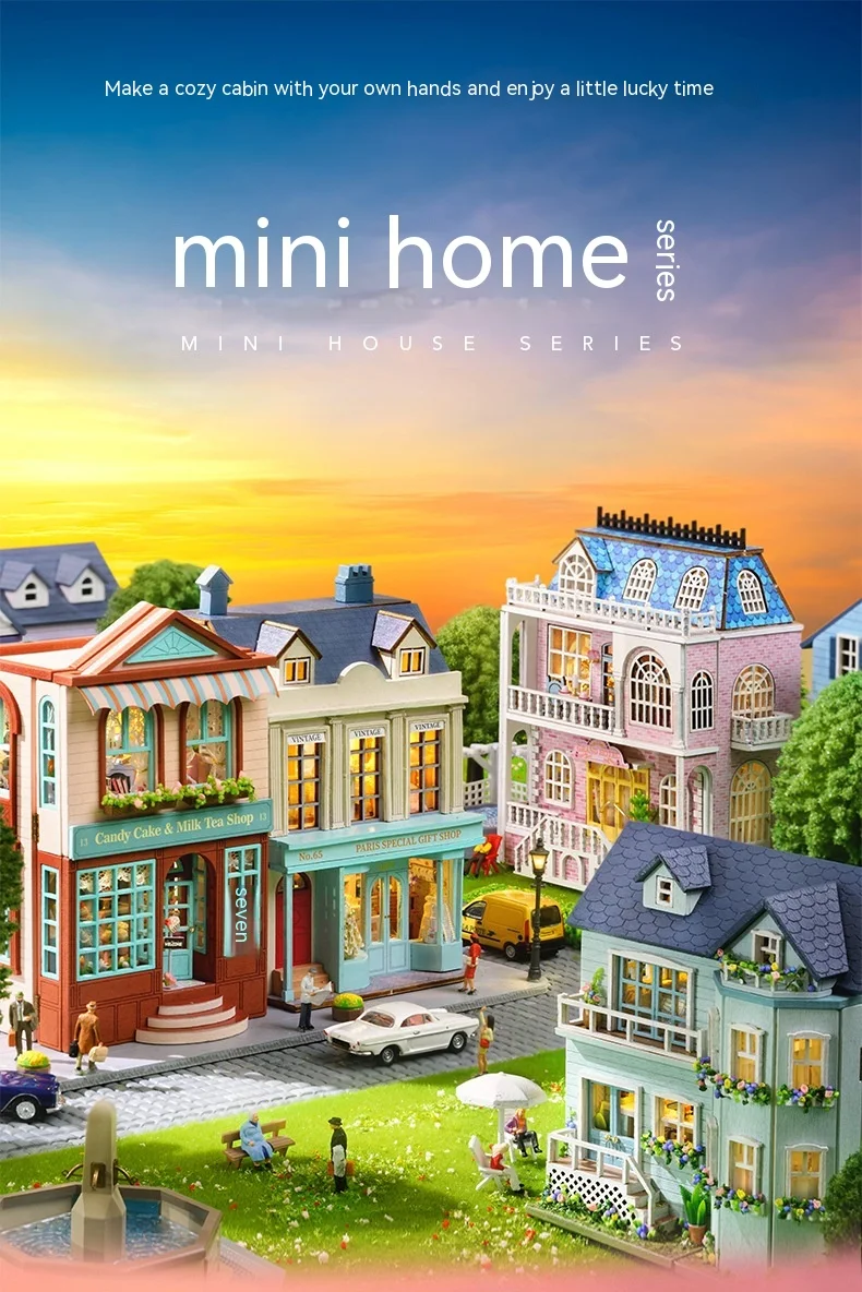 Title 16, Ahşap El Yapımı Sevimli Oda Mini Ev Serisi Sıca...