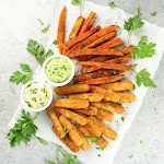 Fish Sticks and Sweet Potato Fries with Avocado Ranch Sauce was pinched from <a href="https://tasteandsee.com/fish-sticks-and-sweet-potato-fries/" target="_blank" rel="noopener">tasteandsee.com.</a>