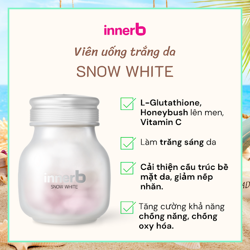 Thực phẩm Bảo vệ sức khỏe, trắng sáng da Innerb Snow White Hộp 56 viên