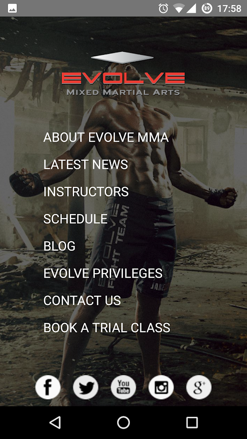 Android application Evolve MMA screenshort