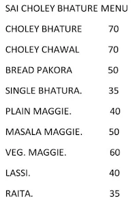 Sai Choley Bhature menu 1