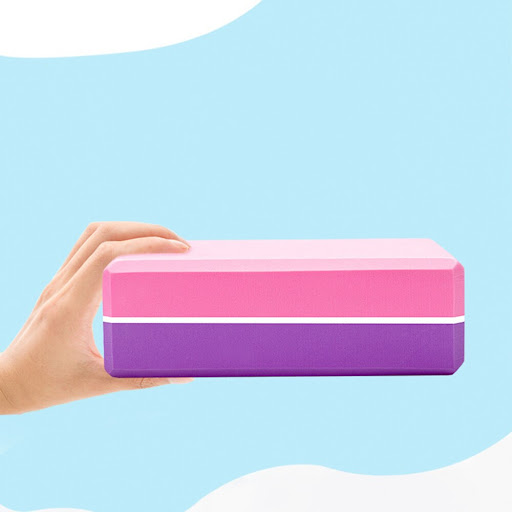 Title 4, Two-color yoga brick enhances balance and flexi...