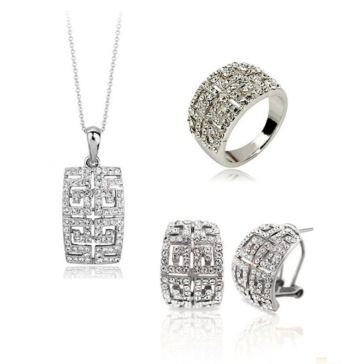 Title 2, Austria High-grade Crystal Earrings Necklace Ri...