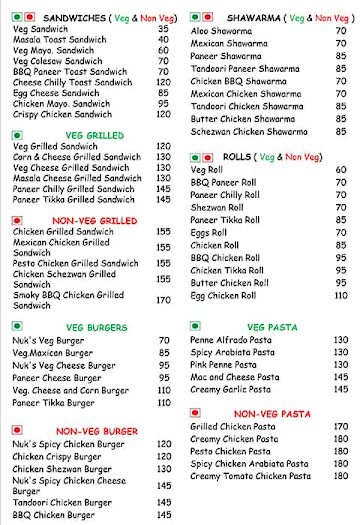 Nukkad Cafe menu 