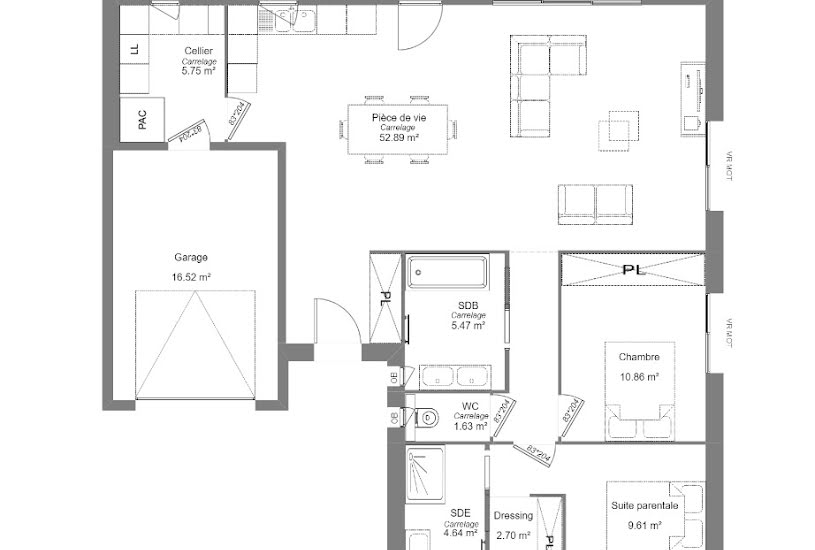  Vente Terrain + Maison - Terrain : 345m² - Maison : 95m² à Beaumont-la-Ronce (37360) 