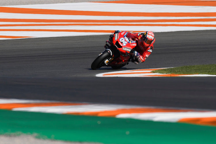 Andrea Dovizioso of Italy and Ducati Team rounds the bend during the pre-season MotoGP Tests in Valencia at Ricardo Tormo Circuit on November 19 2019 in Valencia, Spain.