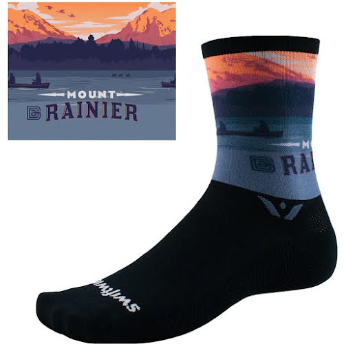 Swiftwick Vision Six Socks - 6 inch, Impression Mount Ranier