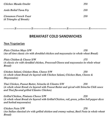 Breakfast Bistro menu 