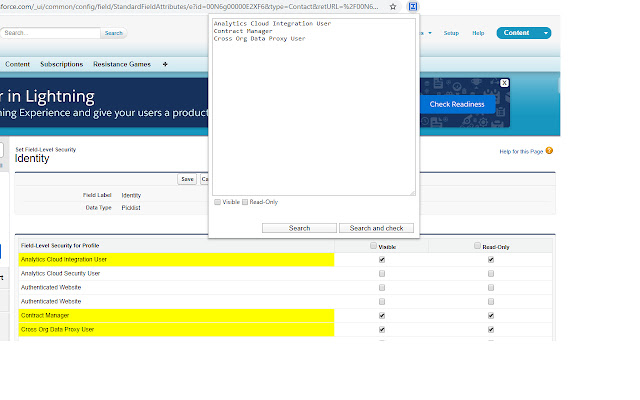 Salesforce Set Field Level Security chrome extension