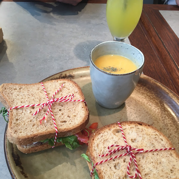 Gluten free bread and the soup of the day. All delicious!