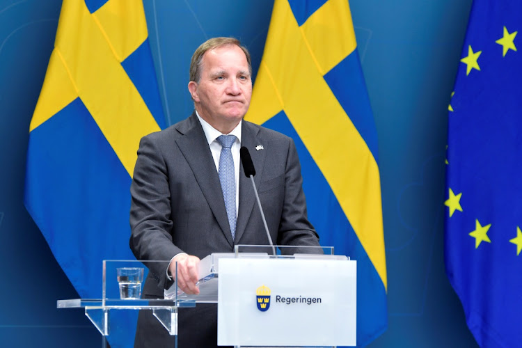 Sweden's Prime Minister Stefan Lofven attends a news conference after the no-confidence vote in the Swedish parliament, in Stockholm, Sweden June 21, 2021.