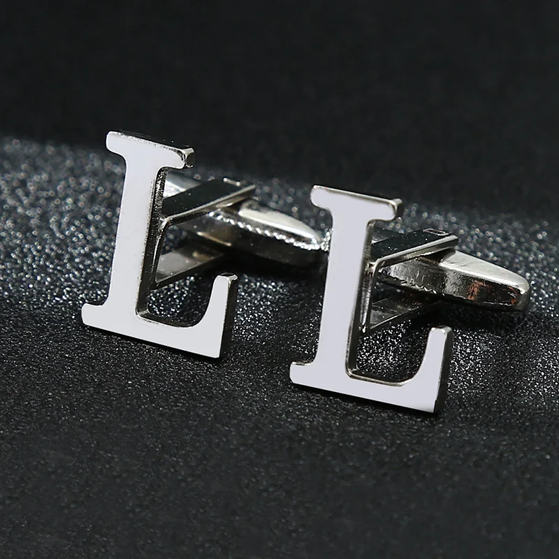 Boutons de manchette alphabet anglais pour homme Boutons français pour chemise Élégance et style intemporel L'accessoire parfait pour toutes occasions