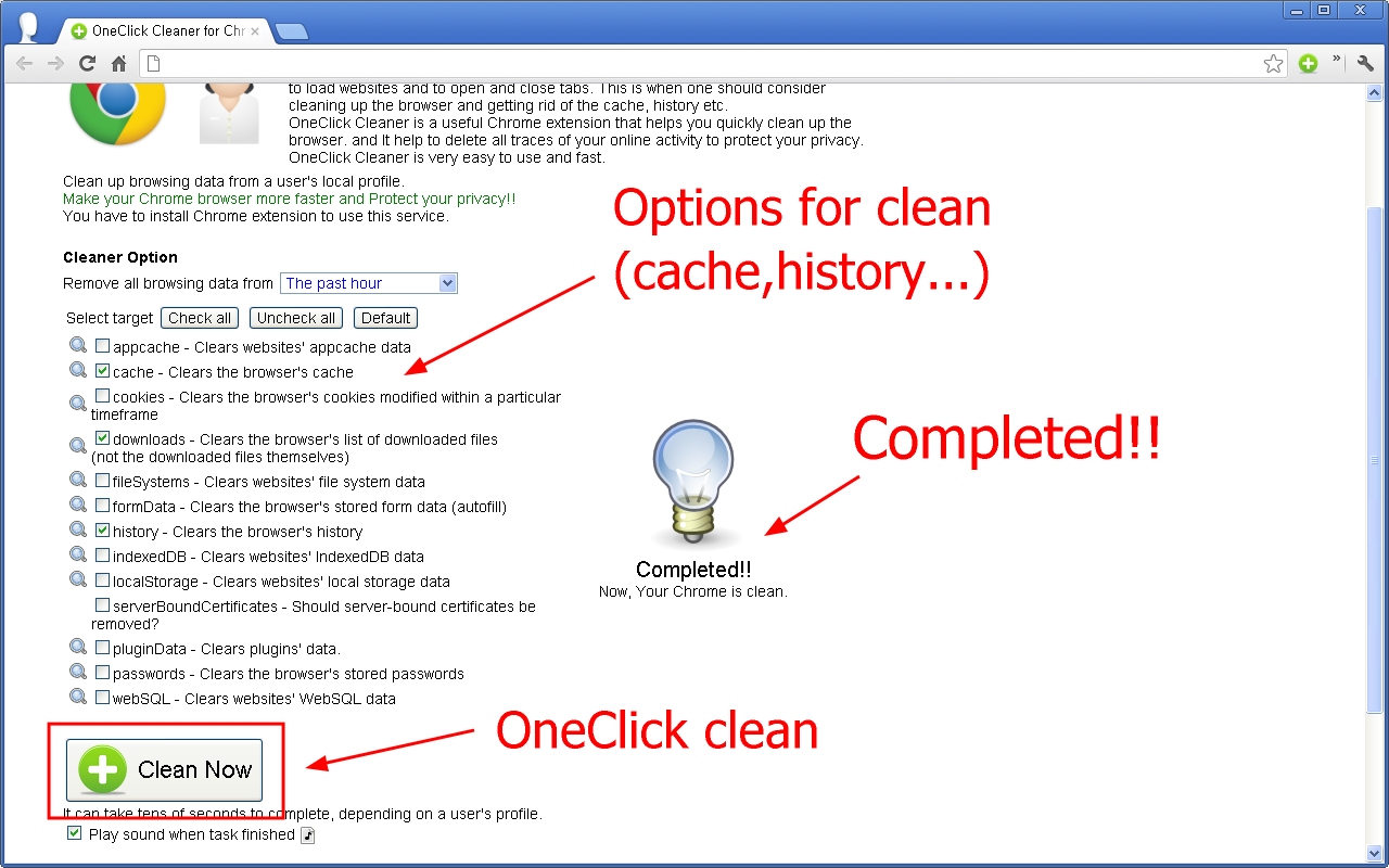 OneClick Cleaner for Chrome Preview image 3