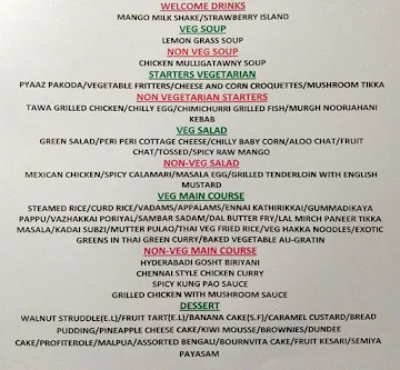 Piano - The Savera Hotel menu 