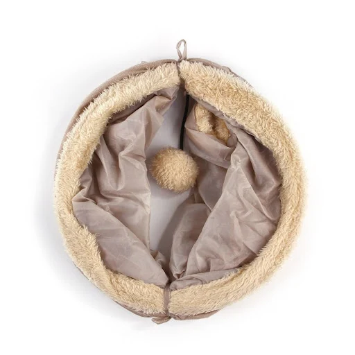 Cat Tunnel Collapsible Suede Fabric Puppy Rabbit Play Chase Hide Tunnel Tube Indoor Game Hiding Training Pet Toys