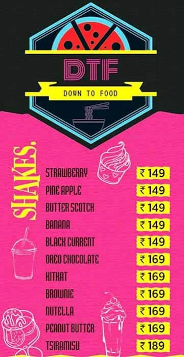 Down to Food menu 