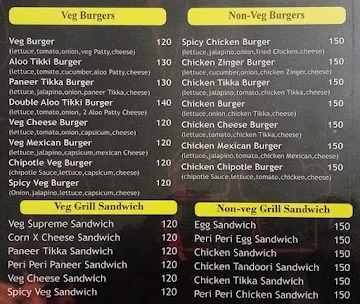 Hot Burgers & More menu 