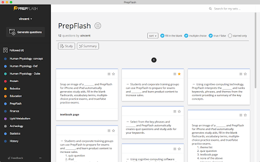 PrepFlash-Automatically Create Flashcards